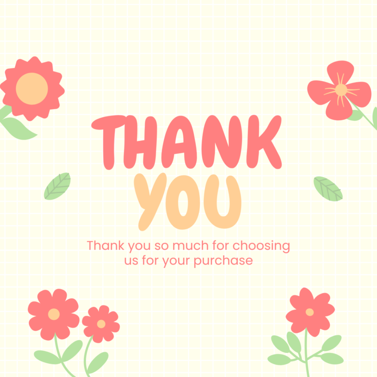 peach and yellow playful thank you card
